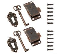 Set di 2 serrature decorative per cassetti con chiave, perfette per armadi e scatole dei ricordi