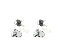 Set di 2 serrature resistenti per vetrine, vetrine, vetrine, porte in vetro, 54 x 38 mm A