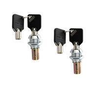 Set di 2 serrature tubolari per mobili, in lega di zinco, con chiavi, inserto universale per armadietti, cassetti, per armadi, cassette degli attrezzi (C)