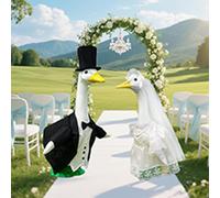 Set di 2 set di abiti da sposa a forma di oca, per 23 '' cemento prato oche portico oche abito da sposa bianco abiti da sposa costume