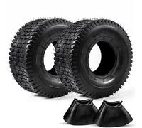 Set di 2 set di pneumatici e tubi interni 15x6.00-6 con valvola diritta TR-13 in gomma naturale 4 strati con camera capacità 400 libbre per montaggio su ruota anteriore tosaerba con sedile