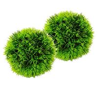 Set di 2 sfere di erba naturale di cipriota, decorazione realistica, accessorio per matrimonio, festa, verde, erba artificiale, in plastica, decorazione per casa, ufficio, ristorante, bar