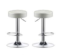 Set di 2 sgabelli da bar, altezza regolabile 60-80 cm, sgabelli da banco in metallo con cuscino in spugna di pelle e base galvanizzata, diversi colori, supporto personalizzazione (colore: rosso
