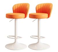 Set di 2 sgabelli da bar girevoli a 360°, sedia da bar moderna in ecopelle regolabile con altezza del bancone, comode sedie da pranzo for isola da cucina con schienale e poggiapiedi for pub bar