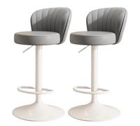 Set di 2 sgabelli da bar girevoli a 360°, sedia da bar moderna in ecopelle regolabile con altezza del bancone, comode sedie da pranzo for isola da cucina con schienale e poggiapiedi for pub bar