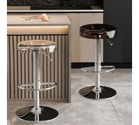 Set di 2 sgabelli da bar girevoli, altezza bancone, sedie moderne regolabili senza braccioli per isola cucina (trasparente + marrone, taglia unica