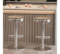 Set di 2 sgabelli da bar girevoli, altezza bancone, sedie moderne regolabili senza braccioli per isola cucina (trasparente + trasparente, taglia unica