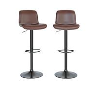 Set di 2 sgabelli da bar girevoli in pelle PU, sedie da bar moderne regolabili, sgabelli da bar con schienale per cucina a isola, marrone