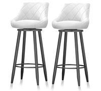 Set di 2 sgabelli da bar girevoli in velluto, altezza 65,6 cm | Sgabelli da bar imbottiti moderni con design girevole e poggiapiedi nero, ideali per l'uso sui banchi della cucina e