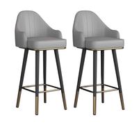Set di 2 sgabelli da bar girevoli moderni in pelle ecologica in poliuretano, con schienale per cucina, isola casa, bar, sala da pranzo, comoda ed elegante, opzione per l'intrattenimento