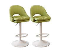 Set di 2 sgabelli da bar girevoli regolabili in similpelle verde con | Due sgabelli da bar verdi con altezza regolabile, rotazione a 360 gradi, schienale basso e rivestimento in similpelle liscia.