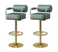 Set di 2 sgabelli da bar girevoli regolabili - Sedie in ecopelle con schienale e poggiapiedi, design moderno, per cucina a isola
