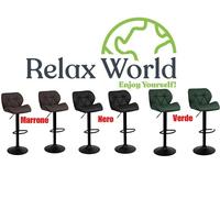 Set Di 2 Sgabelli Da Bar in Ecopelle Sgabelli Cucina Imbottiti Con Schienale