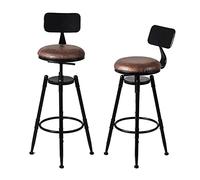 Set di 2 sgabelli da bar, in stile retrò industriale, altezza regolabile, sgabello da bar con schienale, sedia girevole a 360°, portata massima 200 kg (2 pezzi)