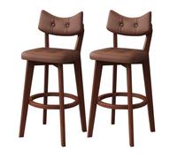 Set di 2 sgabelli da bar moderni con design curvo, colore marrone | Set di 2 sgabelli da bar moderni marroni, con un design curvo per una seduta elegante e confortevole al bar e
