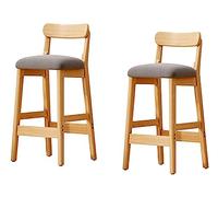 Set di 2 sgabelli da bar moderni in legno massello con cuscini imbottiti, eleganti sedie da bancone da cucina, mobili per la colazione, arredamento per la casa, seduta confortevole (E, 46 x 41 x 101