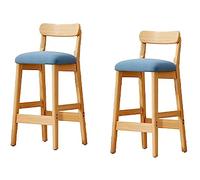 Set di 2 sgabelli da bar moderni in legno massello con cuscini imbottiti, eleganti sedie da cucina per bar per colazione, mobili da pranzo per la casa, 46 x 41 x 101 cm