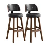 Set di 2 sgabelli da bar moderni in similpelle PU, neri, altezza bancone. | Set di 2 sgabelli da bar moderni realizzati in similpelle nera, progettati per l'uso al bancone e per completare un