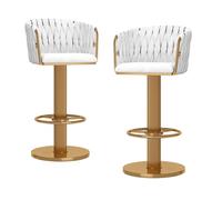 Set di 2 sgabelli da bar moderni in velluto dorato - Set di 2 sedie girevoli regolabili con schienale, eleganti sgabelli da cucina in tessuto per casa isola e sala da pranzo