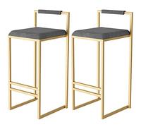 Set di 2 sgabelli da bar per sgabelli da bar per famiglie, sedie industriali altezza 82/92 cm, sedie da pub con poggiapiedi e schienale, sgabelli imbottiti in flanella per cucina da bar e CAS (G Made