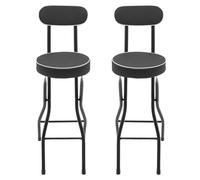 Set di 2 sgabelli da bar pieghevoli, portatili, pieghevoli, con cuscino rotondo in poliuretano, poggiapiedi, altezza della seduta 25,6 pollici, seggiolone pieghevole, per cucina, bistro, negozio