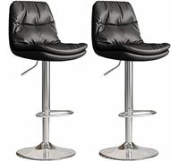 Set di 2 sgabelli da bar regolabili - Rotanti in metallo elettrolitico con sollevamento pneumatico, rivestimento in pelle, capacità 150 kg, ideale per bar da colazione