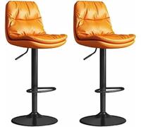 Set di 2 sgabelli da bar regolabili - Rotanti in metallo elettrolitico con sollevamento pneumatico, rivestimento in pelle, capacità 150 kg, ideale per bar da colazione