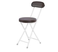 Set di 2 sgabelli da bar rotondi e pieghevoli, con rivestimento nero, capacità 120 kg, ideali per cucine, giardini e sale giochi, altezza seduta 46 cm.