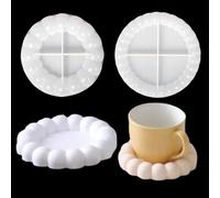 Set di 2 Silicone per Bolle in Resina Epossidica Sottobicchieri in Silicone per Fai Da Te Forma Rotonda Quadrata Esagonale in Silicone per Resina Epossidica