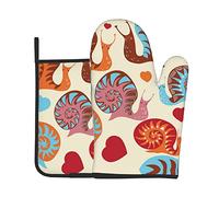 Set di 2 simpatici guanti da forno con lumache e presine, per cucinare, barbecue, cucina, regalo per chef, amanti, mamma