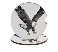 Set di 2 sottobicchieri antiscivolo universali per auto, motivo: schizzo di aquila calva, 6,6 cm, set di accessori per interni dell'auto, unisex