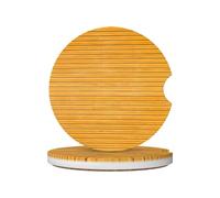 Set di 2 sottobicchieri in ceramica stampata con texture in bambù, adatti per accessori interni auto