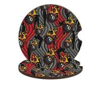 Set di 2 sottobicchieri in legno antiscivolo per auto con supporto per bicchieri, ideali per giocare a biliardo (8 palle), 6,6 cm di diametro. Confezione da 2.