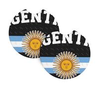 Set Di 2 Sottobicchieri Per Auto Argentina Flag Sottobicchieri Per Portabicchieri Per Auto Isolanti Termici Decorazioni Tappetino Per Bicchieri, Per Camion, Bar, Ristorante, 6.9cm
