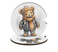 Set di 2 sottobicchieri per auto con orso carino da 6,6 cm, antiscivolo, universali, per portabicchieri dell'auto, accessori per interni dell'auto, unisex