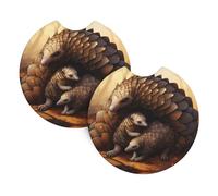 Set di 2 sottobicchieri per auto con stampa di pangolino YYHWHJDE per genitori, inodore, per tutti i portabicchieri standard, perfetti per auto, camion, SUV, 6,9 cm
