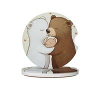 Set di 2 sottobicchieri per auto, in ceramica stampata con la famiglia di orsi bianchi, sottobicchieri con inserto, accessori per interni auto