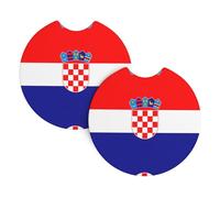 Set di 2 sottobicchieri per auto, motivo: bandiera della Repubblica di Croazia, inodore, per tutti i portabicchieri standard, perfetti per auto, camion, SUV, 6,9 cm