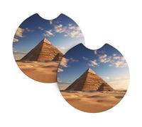 Set di 2 sottobicchieri per auto, motivo: piramide egiziana YYHWHJDE nel deserto, inodore, per tutti i portabicchieri standard, perfetti per auto, camion, SUV, 6,9 cm