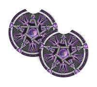 Set Di 2 Sottobicchieri Per Auto Purple Wicca Wiccan Sottobicchieri Per Portabicchieri Per Auto Resistenti Universali Tappetino Per Bicchieri, Per Donna, Casa, Ristorante, 6.9cm