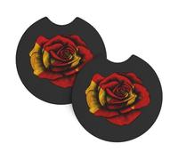 Set Di 2 Sottobicchieri Per Auto Tigray Flags And Flower Sottobicchieri Veicolo Isolanti Termici Impermeabili Tappetino Per Bicchieri, Per Ristorante, Veicolo, Suv, 6.9cm