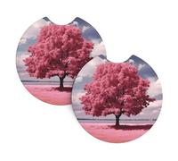 Set di 2 sottobicchieri per auto, universali, antiscivolo, per donne e uomini, con bellissimo albero, con una tacca per le dita, per la maggior parte degli interni dell'auto