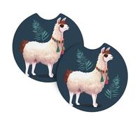 Set di 2 sottobicchieri per auto, universali, antiscivolo, per donne e uomini, con lama alpaca, tappetini per auto con una tacca per le dita, per la maggior parte degli interni dell'auto