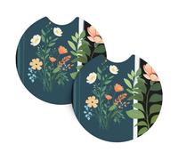 Set di 2 sottobicchieri per auto XBKGOHA Floral Books Picture inodore per tutti i portabicchieri standard, perfetti per auto, camion, SUV -6,9 cm