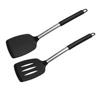 Set di 2 Spatole Cucina, Spatole in Silicone, Utensili Cucina Resistenti al Calore, Spatola Silicone Cucina Antiaderente per Paletta, Pancake