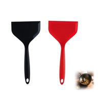 Set di 2 Spatole in Silicone Larghe e Flessibili, Antiaderenti con Manico Corto, Ideali per Cucinare Uova, Biscotti, Frittate, Pesce, Hamburger - Senza BPA, Resistenti al Calore