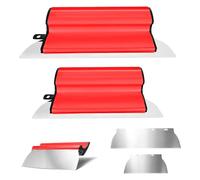 Set di 2 spatole per superfici, 25 cm, 40 cm, spatola lisciante, spatola in acciaio inox con manico ergonomico a Z, spatola per cartongesso, per grandi aree di lavoro, decorazione da parete