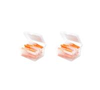 Set di 2 spazzole interdentali da 40 pezzi, con filo interdentale, per l'igiene orale, uso domestico, viaggi, vacanze, arancione, 0,6 mm