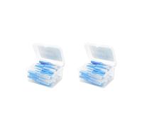 Set di 2 spazzole interdentali da 40 pezzi, in plastica, per uso domestico, 1,0 mm, colore: blu