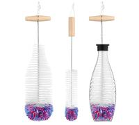 Set di 2 spazzole per bottiglie, 35 cm, compatibile con bottiglie di vetro Sodastream, spazzola per bottiglie di vetro, per caraffa di bicchiere/biberon, colore bianco